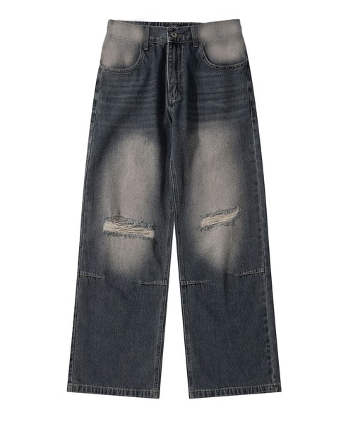 Theater code(シアターコード)の「▲vintage like flare damage denim pants/ヴィンテージライク フレア ダメージ デニムパンツ ワイドレッグ(デニムパンツ・メンズ・ブラック/ブルー・2/3)」の15枚目の写真