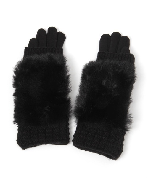 BAYFLOW(ベイフロー)の「3WAYファーグローブ(手袋・レディース・ベージュ/ブラック/チャコール・FREE)」の4枚目の写真