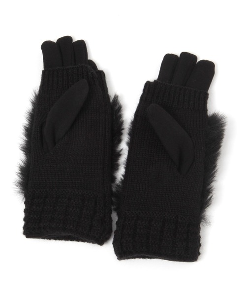 BAYFLOW(ベイフロー)の「3WAYファーグローブ(手袋・レディース・ベージュ/ブラック/チャコール・FREE)」の5枚目の写真