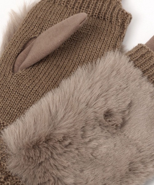 BAYFLOW(ベイフロー)の「3WAYファーグローブ(手袋・レディース・ベージュ/ブラック/チャコール・FREE)」の14枚目の写真