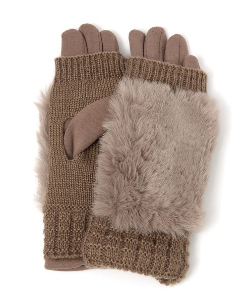 BAYFLOW(ベイフロー)の「3WAYファーグローブ(手袋・レディース・ベージュ/ブラック/チャコール・FREE)」の18枚目の写真