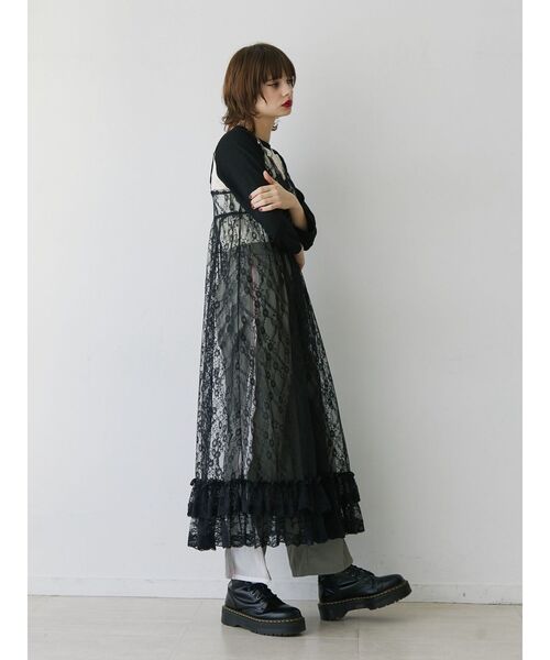 Katie　ケイティ　レース　キャミワンピース　ピンク　フリーサイズ　日本製 Katie ケイティ レース キャミワンピース ピンク フリーサイズ