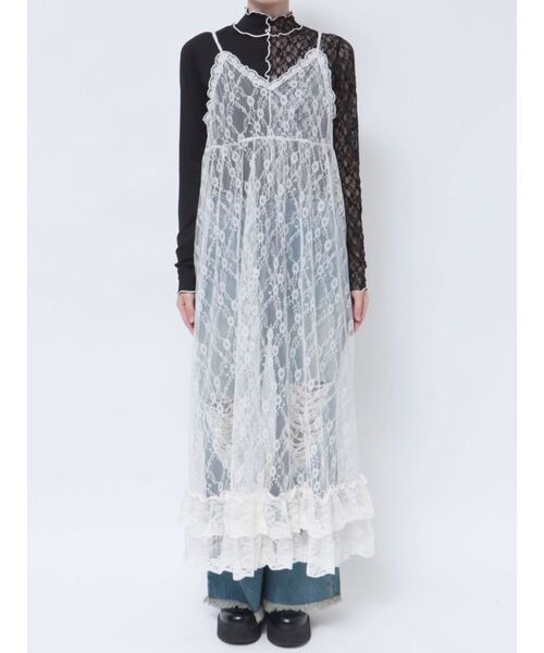 jouetie（ジュエティ）の「レースキャミワンピース（ワンピース・レディース・ブラック/オフホワイト/ピンク・MEDIUM）」の15枚目の写真