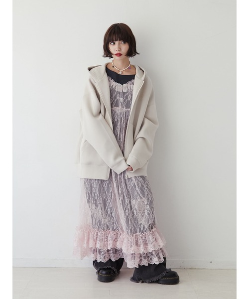 jouetie（ジュエティ）の「レースキャミワンピース（ワンピース・レディース・ブラック/オフホワイト/ピンク・MEDIUM）」の5枚目の写真