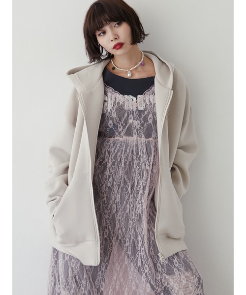 jouetie（ジュエティ）の「レースキャミワンピース（ワンピース・レディース・ブラック/オフホワイト/ピンク・MEDIUM）」の6枚目の写真