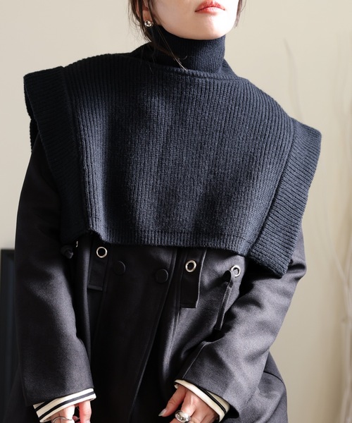 ULEULA（ウルア）の「タートルニット付きノーカラーミディアムコート/スプリングコート（ノーカラーコート・レディース・ブラック/チャコールグレー/カーキ・FREE）」の20枚目の写真