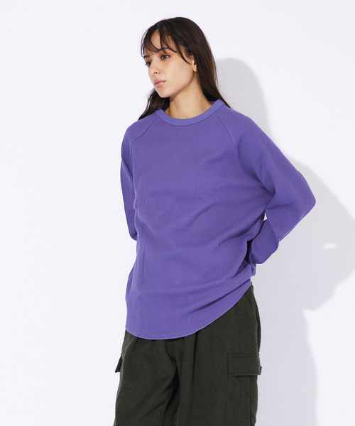 FRUIT OF THE LOOM（フルーツオブザルーム）の「【FRUIT OF THE LOOM】ヘビーオンス サーマル ラグラン クルー ロンT（Tシャツ/カットソー・メンズ・オフホワイト/オレンジ/パープル/ブラック・XL/L/M）」の16枚目の写真