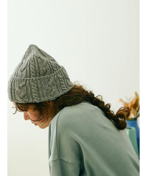 AMERICAN HOLIC（アメリカンホリック）の「ケーブルニットキャップ（ニットキャップ/ビーニー・レディース・ベージュ系その他2/杢グレー・FREE）」の13枚目の写真