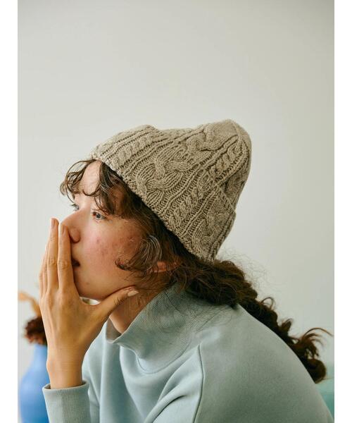 AMERICAN HOLIC（アメリカンホリック）の「ケーブルニットキャップ（ニットキャップ/ビーニー・レディース・ベージュ系その他2/杢グレー・FREE）」の2枚目の写真