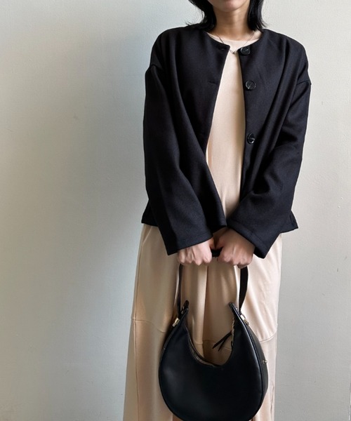 a lot of love（ア ロット オブ ラブ）の「ベルスリーブ フレアワンピース（ワンピース・レディース・ネイビー/ベージュ・FREE）」の14枚目の写真