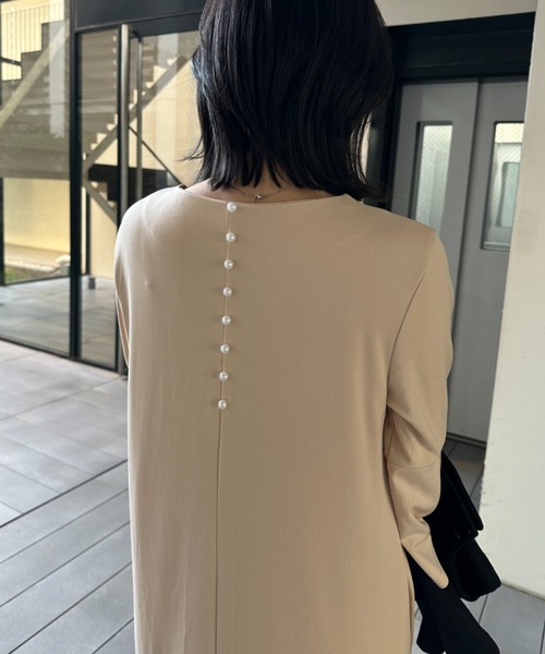 a lot of love（ア ロット オブ ラブ）の「ベルスリーブ フレアワンピース（ワンピース・レディース・ネイビー/ベージュ・FREE）」の12枚目の写真