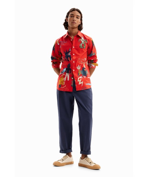 Desigual（デシグアル）の「イラスト ポプリンシャツ（シャツ/ブラウス・メンズ・レッド・XXL/XL/L/M/S）」の6枚目の写真
