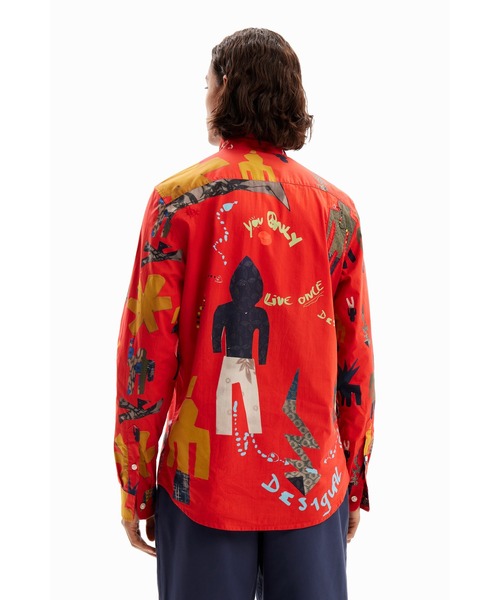 Desigual（デシグアル）の「イラスト ポプリンシャツ（シャツ/ブラウス・メンズ・レッド・XXL/XL/L/M/S）」の5枚目の写真