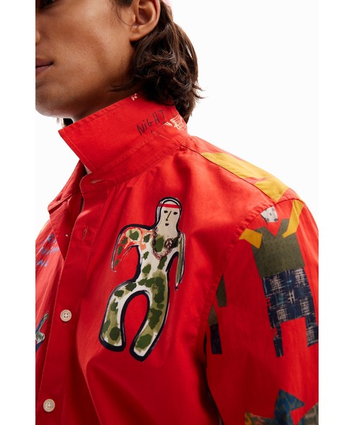Desigual（デシグアル）の「イラスト ポプリンシャツ（シャツ/ブラウス・メンズ・レッド・XXL/XL/L/M/S）」の3枚目の写真
