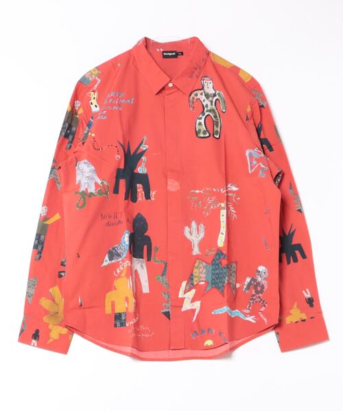 Desigual（デシグアル）の「イラスト ポプリンシャツ（シャツ/ブラウス・メンズ・レッド・XXL/XL/L/M/S）」の7枚目の写真