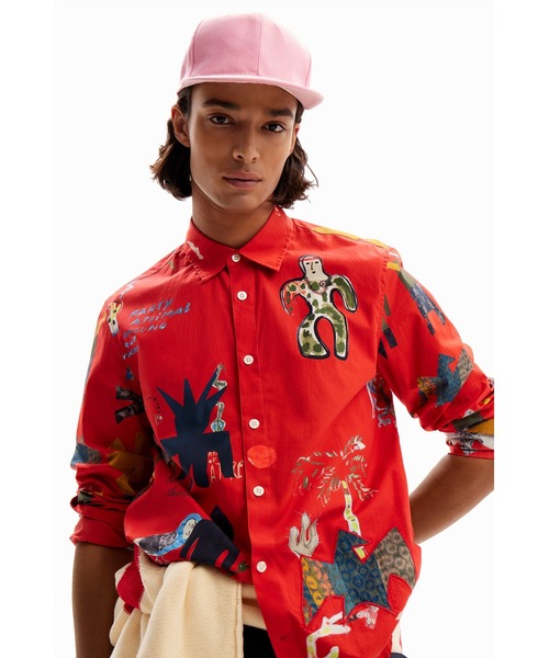 Desigual（デシグアル）の「イラスト ポプリンシャツ（シャツ/ブラウス・メンズ・レッド・XXL/XL/L/M/S）」の8枚目の写真