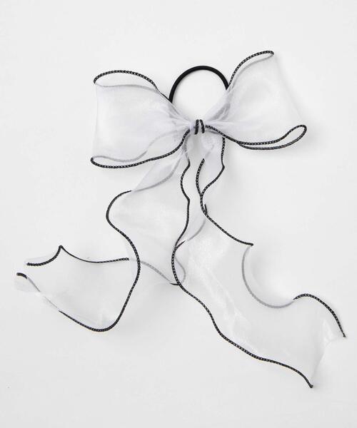 WEGO(ウィゴー)の「WEGO/パイピングスケリボンゴム(ヘアゴム・レディース・ピンク/ブラック/ホワイト・FREE)」の4枚目の写真