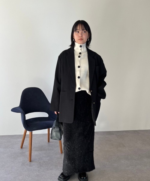 HANNE(アン)の「オーバーサイズテーラードジャケット(テーラードジャケット・レディース・ブラック/ベージュ/チャコールグレー・FREE)」の14枚目の写真