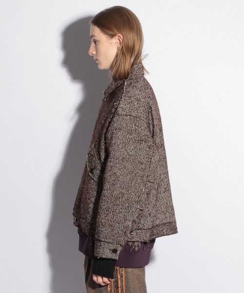 HARE（ハレ）の「カットオフツイードブルゾン(HARE)（ブルゾン・メンズ・ブラック/ブラウン・MEDIUM/SMALL）」の8枚目の写真
