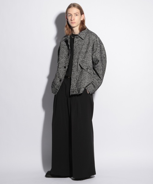 HARE（ハレ）の「カットオフツイードブルゾン(HARE)（ブルゾン・メンズ・ブラック/ブラウン・MEDIUM/SMALL）」の5枚目の写真