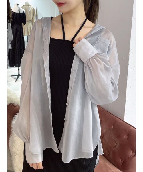 EATME（イートミー）の「フリルオーバーシャツ（シャツ/ブラウス・レディース・ブラック/グレー/イエロー・FREE）」の7枚目の写真