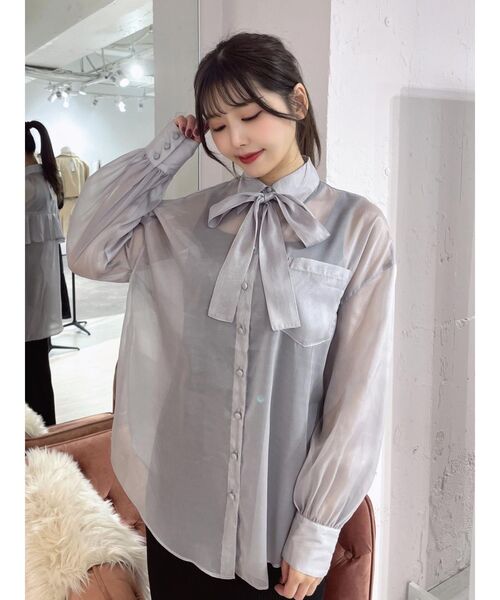 EATME（イートミー）の「フリルオーバーシャツ（シャツ/ブラウス・レディース・ブラック/グレー/イエロー・FREE）」の8枚目の写真