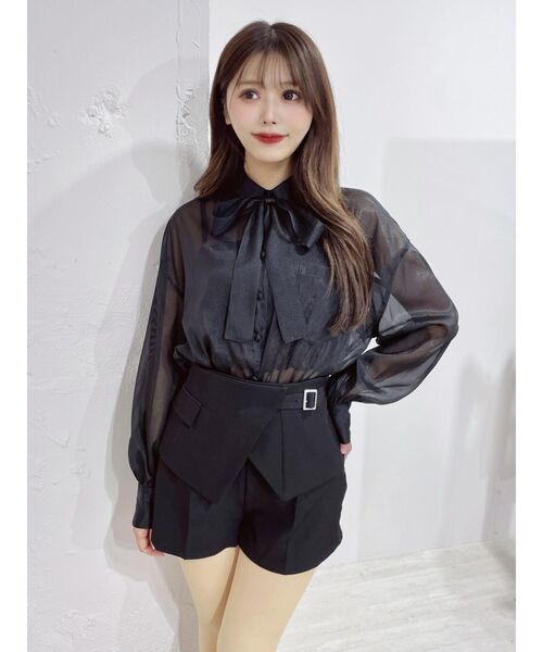 EATME（イートミー）の「フリルオーバーシャツ（シャツ/ブラウス・レディース・ブラック/グレー/イエロー・FREE）」の9枚目の写真