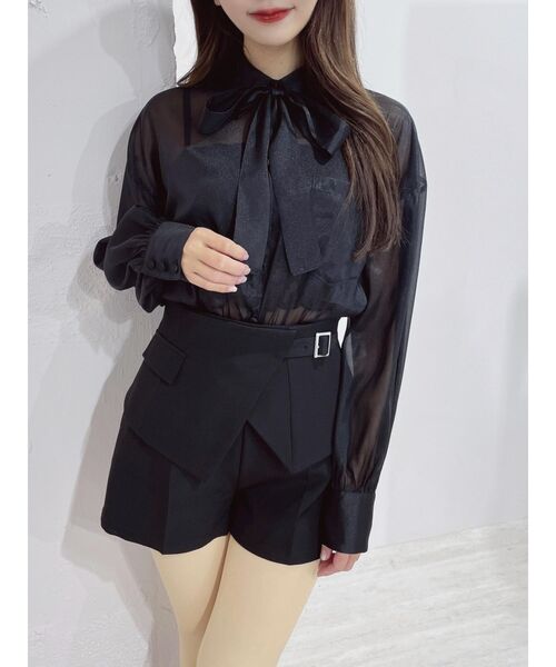 EATME（イートミー）の「フリルオーバーシャツ（シャツ/ブラウス・レディース・ブラック/グレー/イエロー・FREE）」の10枚目の写真