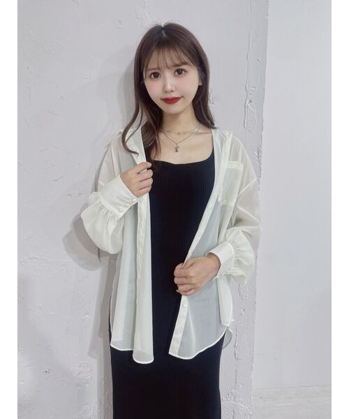 EATME（イートミー）の「フリルオーバーシャツ（シャツ/ブラウス・レディース・ブラック/グレー/イエロー・FREE）」の11枚目の写真