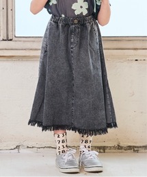 BIG FIELD | デニムサスペンダーフリンジスカート（90～150cm）(デニムスカート)
