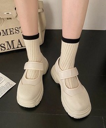 軽量 ストラップ付き 厚底ベロクロシューズ culs78
