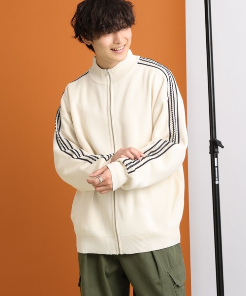 RAGEBLUE（レイジブルー）の「サイドライン/ハイネックドライバーズニット/トラックジャケット（カーディガン/ボレロ・メンズ・ホワイト/レッド/パープル/ブラック・MEDIUM/LARGE）」の6枚目の写真