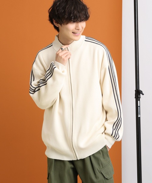 RAGEBLUE（レイジブルー）の「サイドライン/ハイネックドライバーズニット/トラックジャケット（カーディガン/ボレロ・メンズ・ホワイト/レッド/パープル/ブラック・MEDIUM/LARGE）」の7枚目の写真