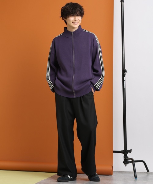 RAGEBLUE（レイジブルー）の「サイドライン/ハイネックドライバーズニット/トラックジャケット（カーディガン/ボレロ・メンズ・ホワイト/レッド/パープル/ブラック・MEDIUM/LARGE）」の18枚目の写真