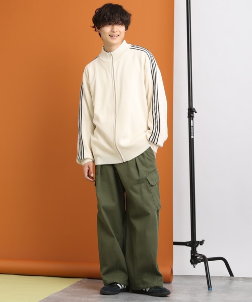 RAGEBLUE（レイジブルー）の「サイドライン/ハイネックドライバーズニット/トラックジャケット（カーディガン/ボレロ・メンズ・ホワイト/レッド/パープル/ブラック・MEDIUM/LARGE）」の5枚目の写真