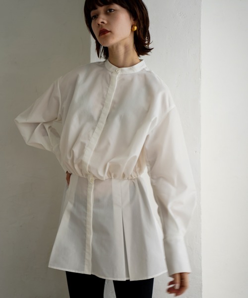 CIEL'AIR(シエルエアー)の「Peplum Long Sleeve Blouse(シャツ/ブラウス・レディース・グレー/ホワイト・FREE)」の3枚目の写真