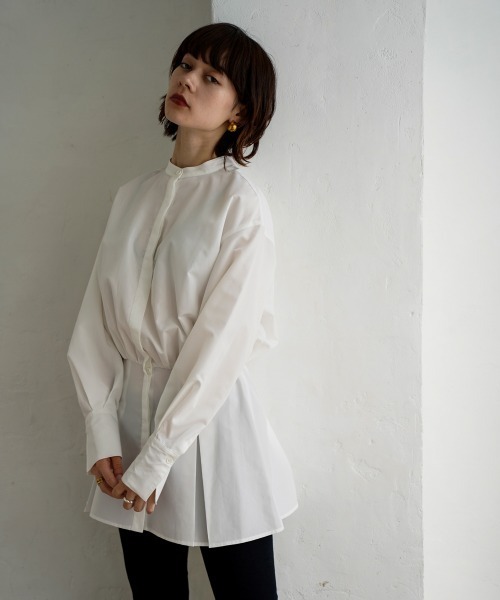 CIEL'AIR(シエルエアー)の「Peplum Long Sleeve Blouse(シャツ/ブラウス・レディース・グレー/ホワイト・FREE)」の4枚目の写真