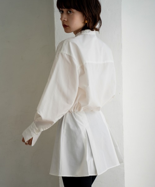 CIEL'AIR(シエルエアー)の「Peplum Long Sleeve Blouse(シャツ/ブラウス・レディース・グレー/ホワイト・FREE)」の6枚目の写真
