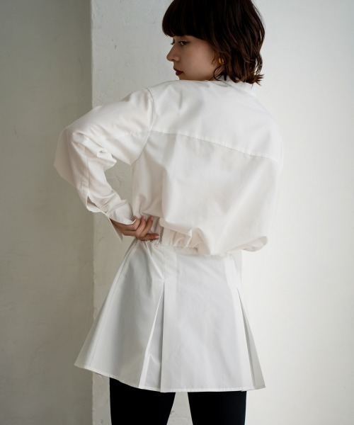 CIEL'AIR(シエルエアー)の「Peplum Long Sleeve Blouse(シャツ/ブラウス・レディース・グレー/ホワイト・FREE)」の8枚目の写真