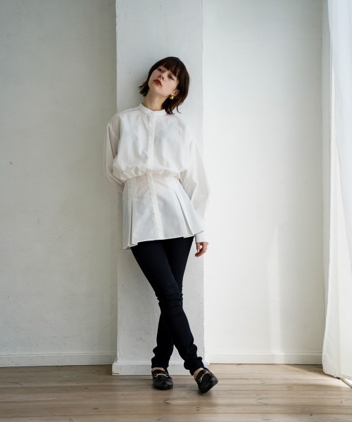 CIEL'AIR(シエルエアー)の「Peplum Long Sleeve Blouse(シャツ/ブラウス・レディース・グレー/ホワイト・FREE)」の9枚目の写真