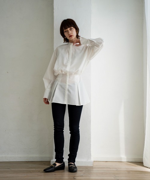 CIEL'AIR(シエルエアー)の「Peplum Long Sleeve Blouse(シャツ/ブラウス・レディース・グレー/ホワイト・FREE)」の10枚目の写真