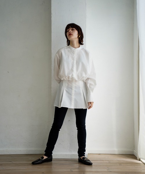 CIEL'AIR(シエルエアー)の「Peplum Long Sleeve Blouse(シャツ/ブラウス・レディース・グレー/ホワイト・FREE)」の11枚目の写真