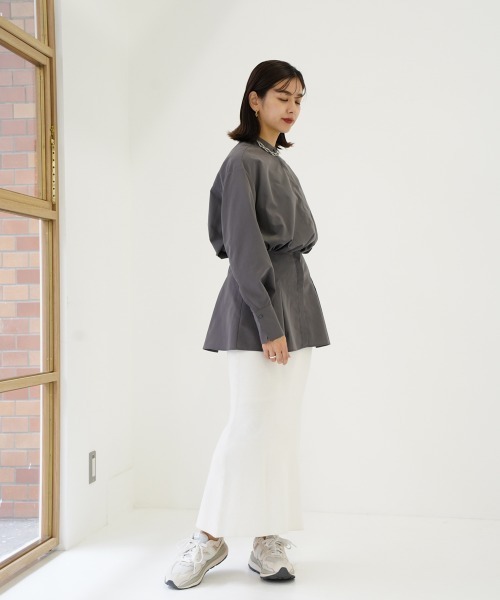 CIEL'AIR(シエルエアー)の「Peplum Long Sleeve Blouse(シャツ/ブラウス・レディース・グレー/ホワイト・FREE)」の19枚目の写真