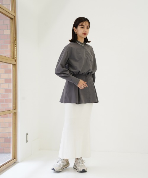 CIEL'AIR(シエルエアー)の「Peplum Long Sleeve Blouse(シャツ/ブラウス・レディース・グレー/ホワイト・FREE)」の20枚目の写真
