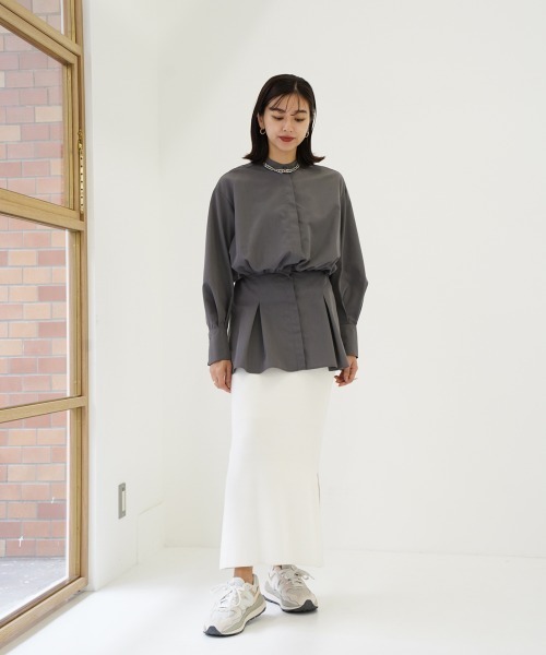 CIEL'AIR(シエルエアー)の「Peplum Long Sleeve Blouse(シャツ/ブラウス・レディース・グレー/ホワイト・FREE)」の18枚目の写真