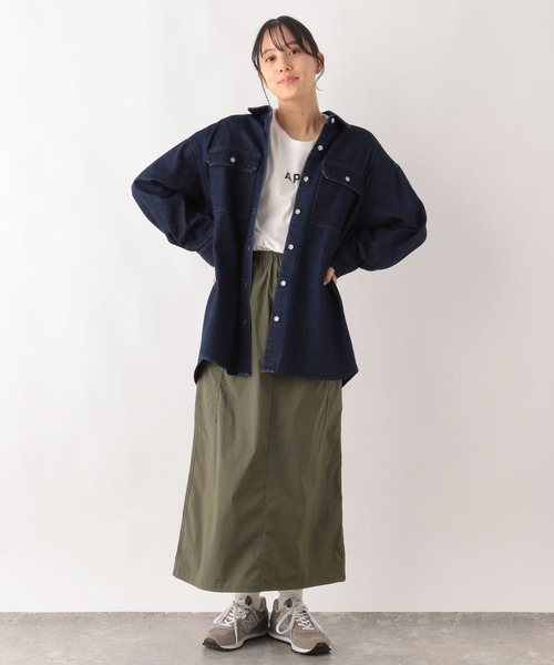 GLOBAL WORK(グローバルワーク)の「GOODデニムシャツ/987176(シャツ/ブラウス・レディース・ネイビー/ブルー/グレイッシュベージュ・FREE)」の17枚目の写真