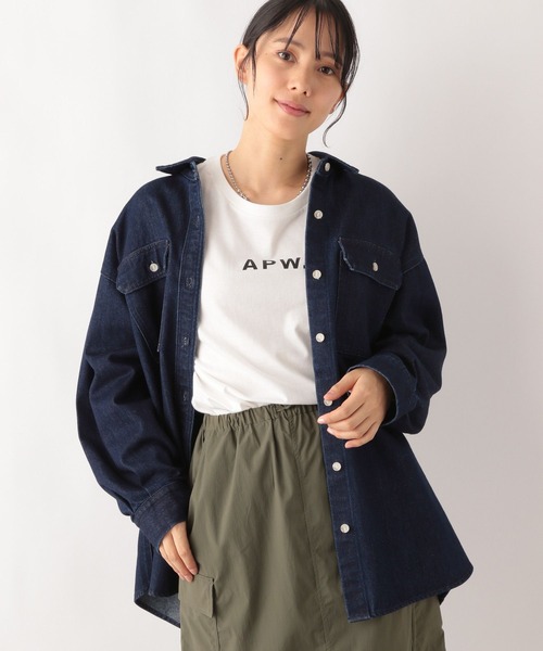 GLOBAL WORK(グローバルワーク)の「GOODデニムシャツ/987176(シャツ/ブラウス・レディース・ネイビー/ブルー/グレイッシュベージュ・FREE)」の20枚目の写真