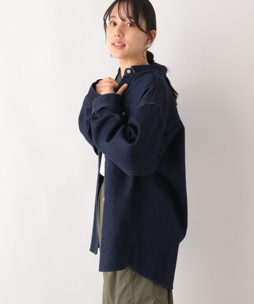GLOBAL WORK(グローバルワーク)の「GOODデニムシャツ/987176(シャツ/ブラウス・レディース・ネイビー/ブルー/グレイッシュベージュ・FREE)」の14枚目の写真