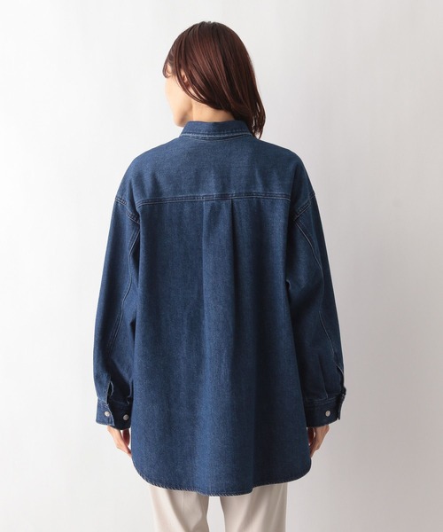 GLOBAL WORK(グローバルワーク)の「GOODデニムシャツ/987176(シャツ/ブラウス・レディース・ネイビー/ブルー/グレイッシュベージュ・FREE)」の15枚目の写真