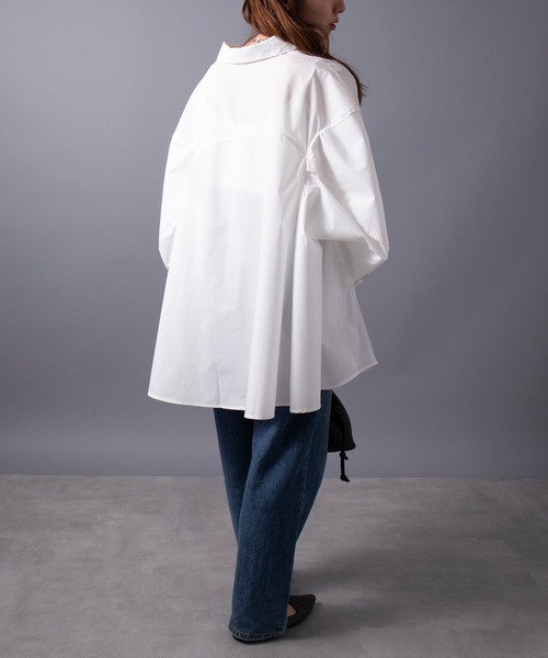 SETUP7(セットアップセブン)の「【SETUP7】classical drape blouse ドレープフレアーブラウス シャツ trc(シャツ/ブラウス・レディース・オフホワイト/ブラック・FREE)」の3枚目の写真